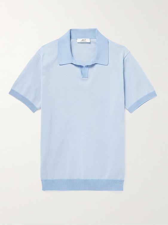 Light blue short sleeve polo shirt from Mr P.
