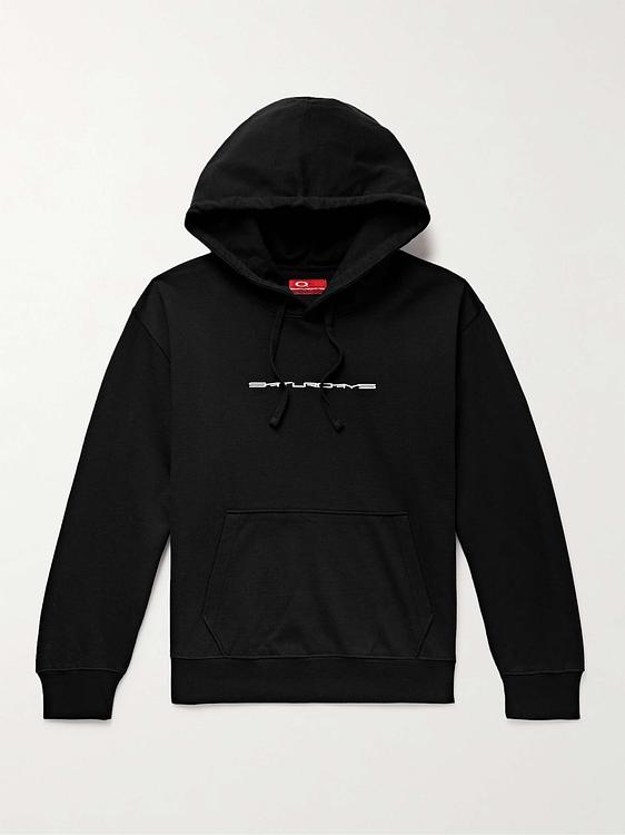 Print black hooded sweatshirt from Saturdays Nyc