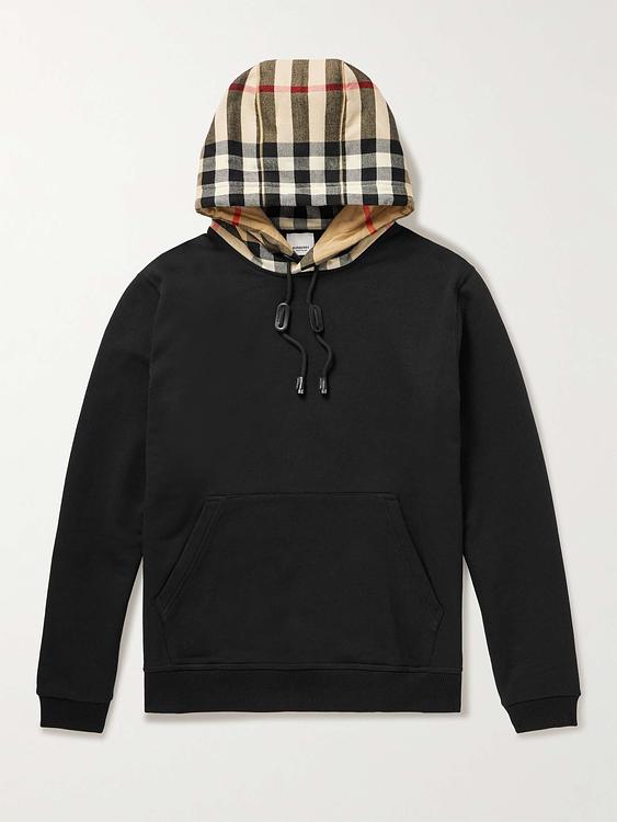 Checkered black hooded sweatshirt from Burberry