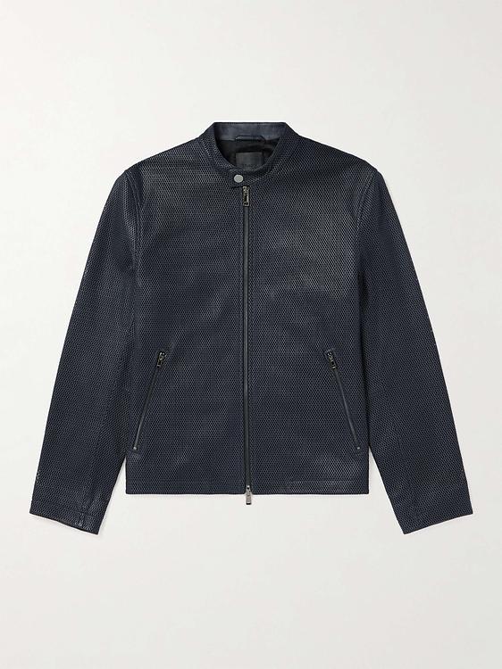 Dark grey leather jacket from Theory