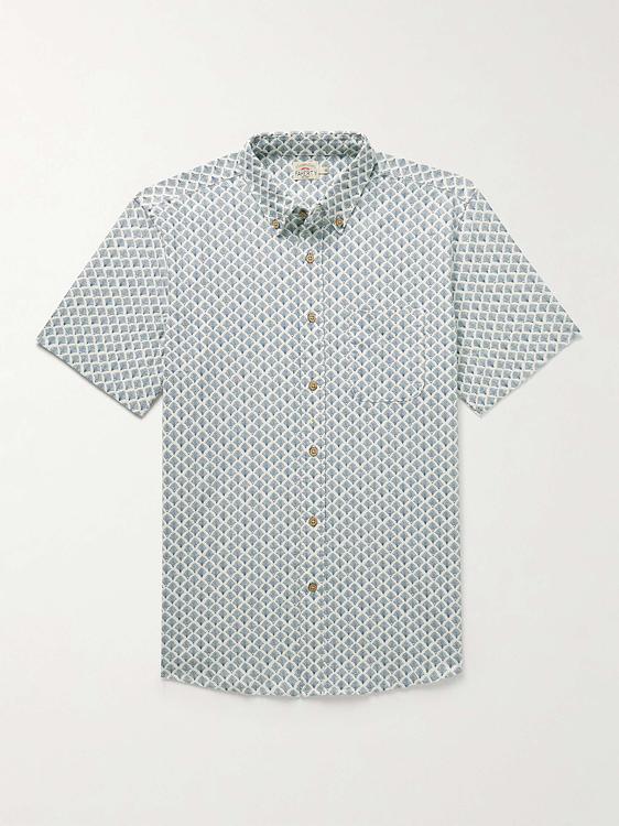 Grey short sleeve shirt from Faherty