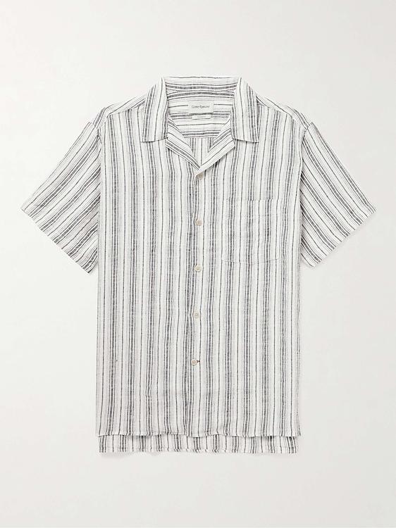Striped white short sleeve shirt from Oliver Spencer