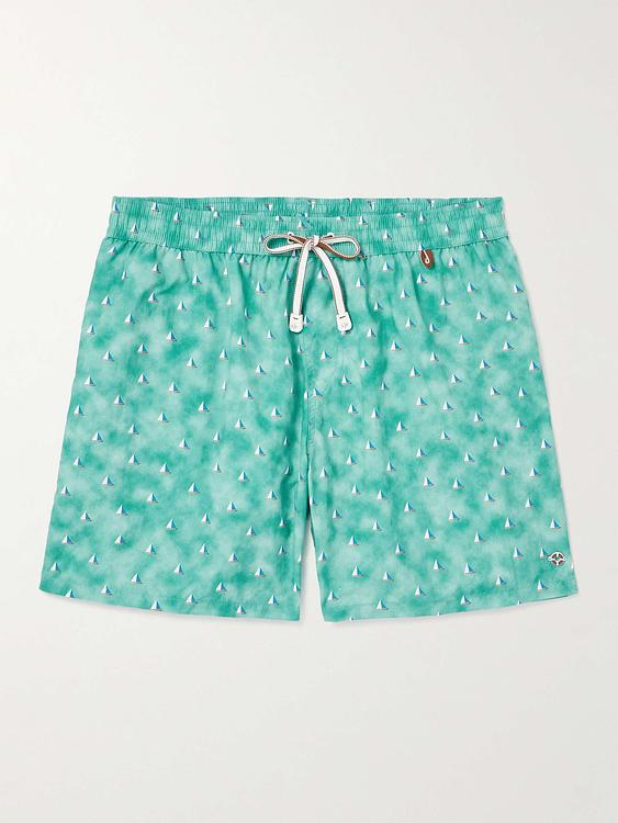 Teal swim shorts from Loro Piana