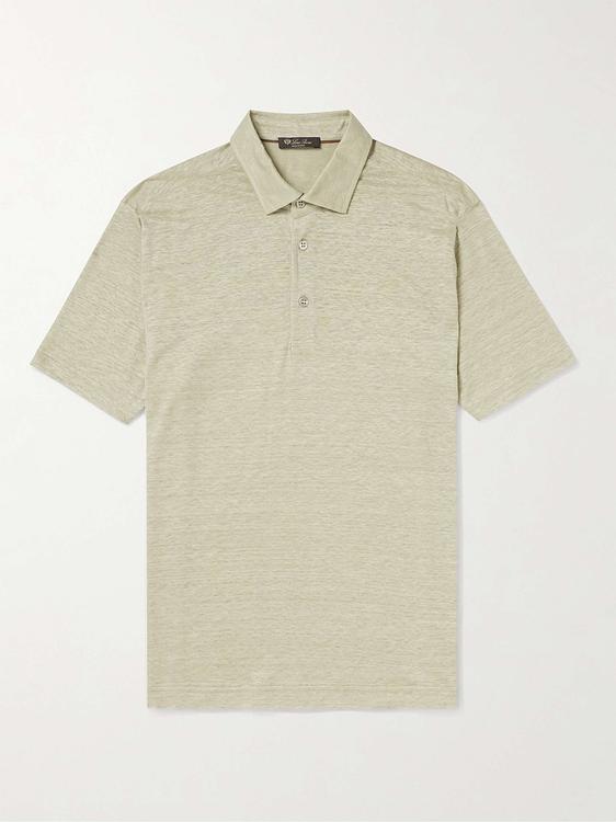 Beige short sleeve polo shirt from Loro Piana