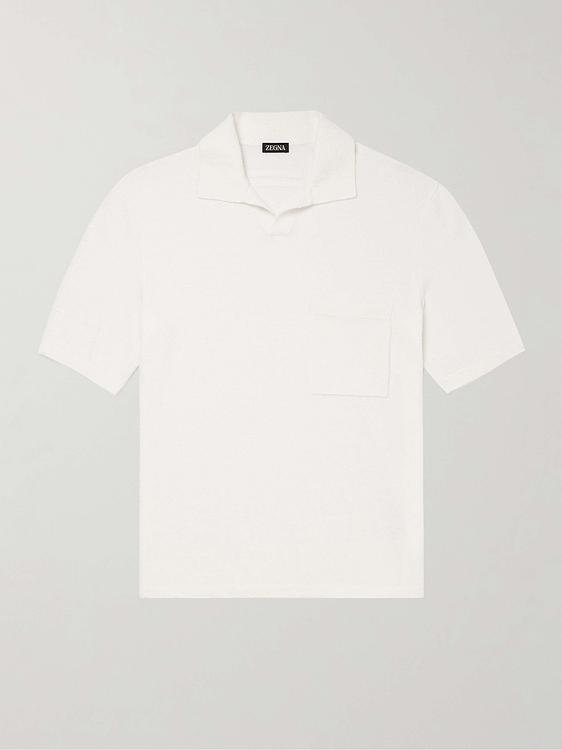 White short sleeve polo shirt from Zegna