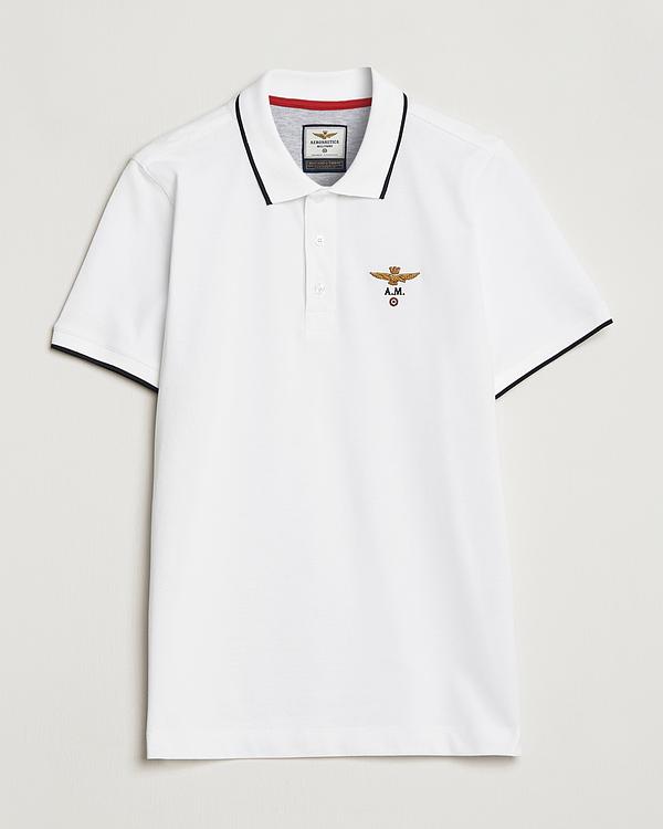 White short sleeve polo shirt from Aeronautica militare
