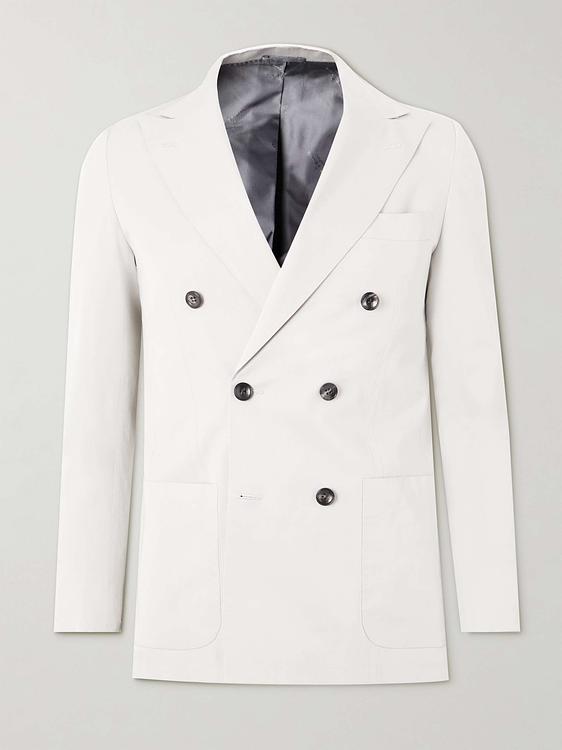 White double-breasted suit jacket from Kiton