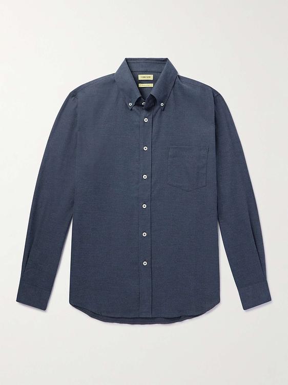 Dark blue casual shirt from De Bonne Facture