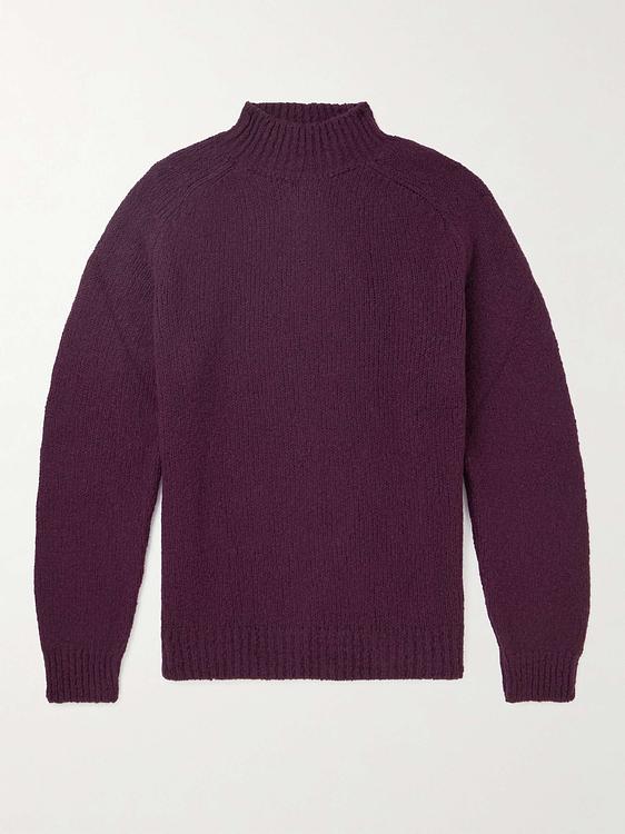 Purple turtleneck from De Bonne Facture