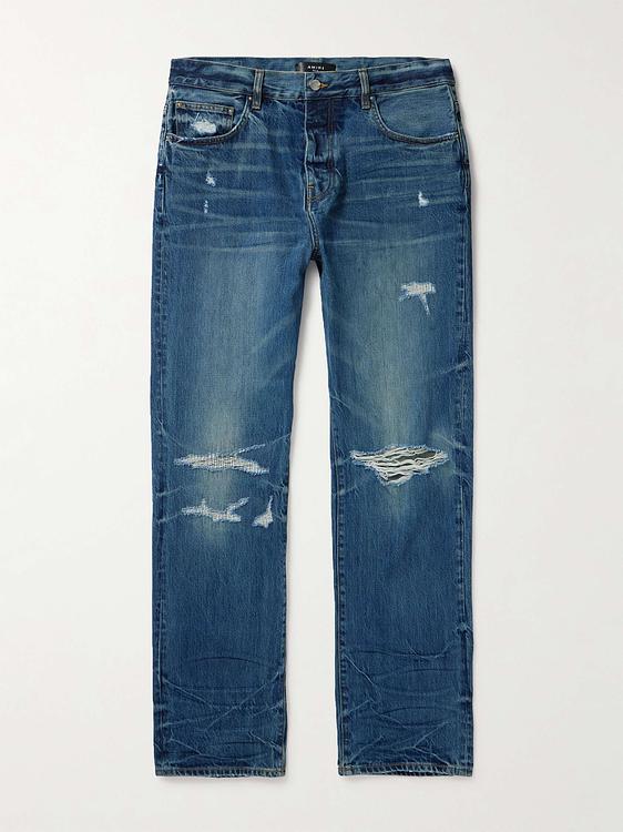 Dark blue distressed jeans from Amiri