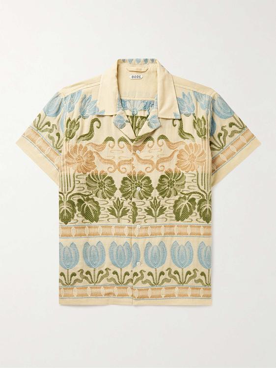 Beige short sleeve shirt from Bode