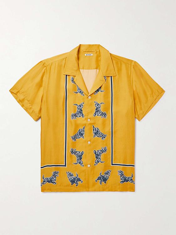 Dark yellow short sleeve shirt from Bode