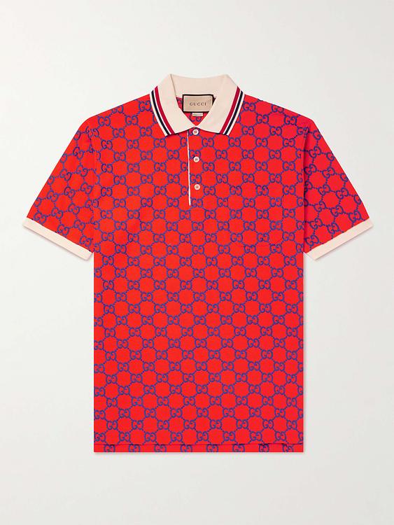 Red short sleeve polo shirt from Gucci