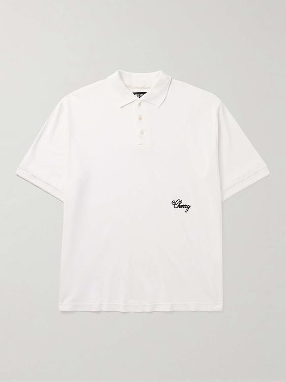 White short sleeve polo shirt from Cherry Los Angeles