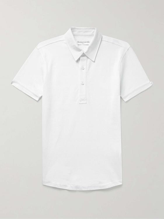 White short sleeve polo shirt from Orlebar Brown
