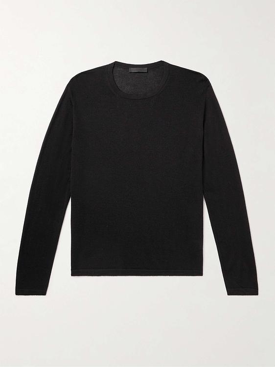 Black cashmere sweater from Saman Amel