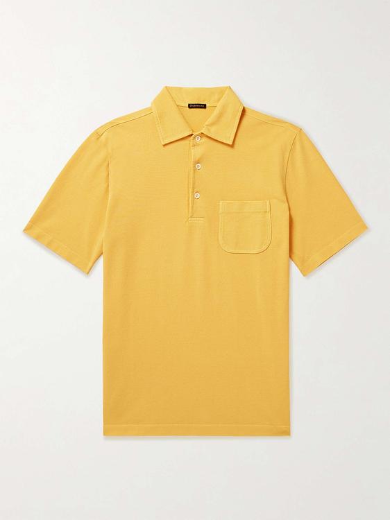 Beige short sleeve polo shirt from Rubinacci