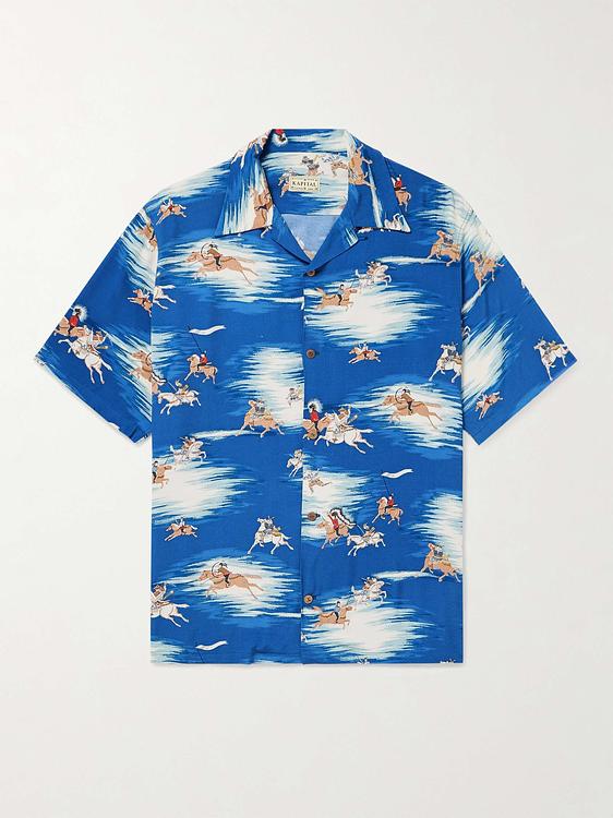 Blue short sleeve shirt from Kapital
