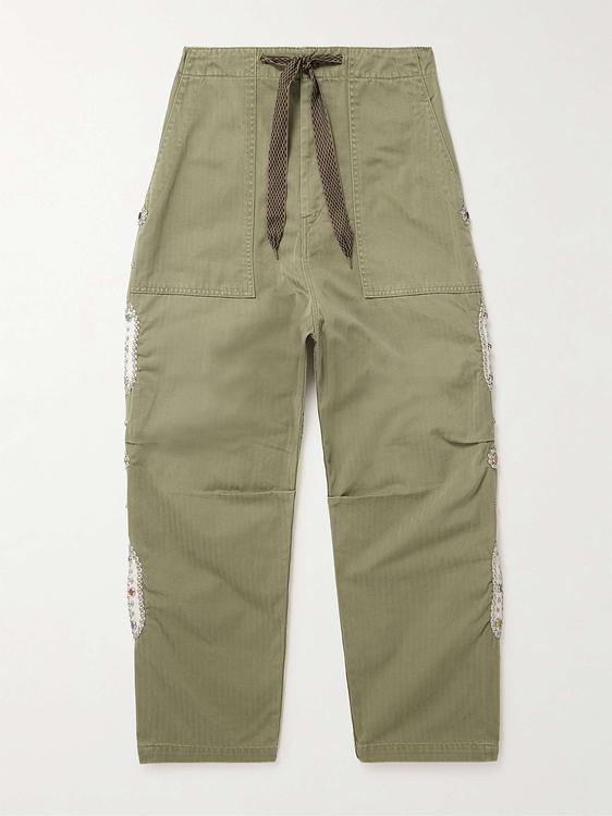 Taupe drawstring trousers from Kapital
