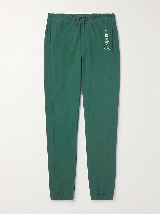Print teal sweatpants from Saint Laurent