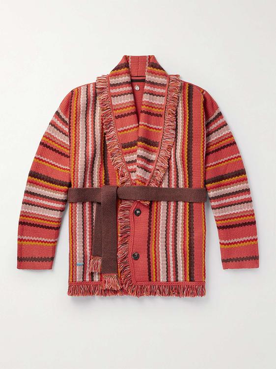 Striped red cardigan from Alanui
