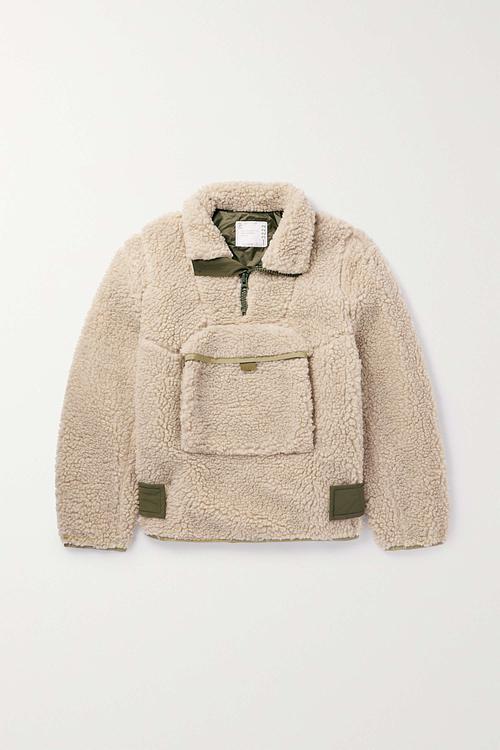 Beige fleece jacket from Sacai
