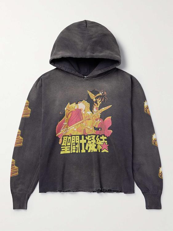 Print dark brown hooded sweatshirt from Saint Mxxxxxx