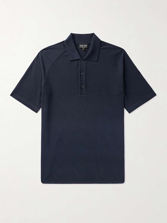 Black short sleeve polo shirt from Giorgio Armani