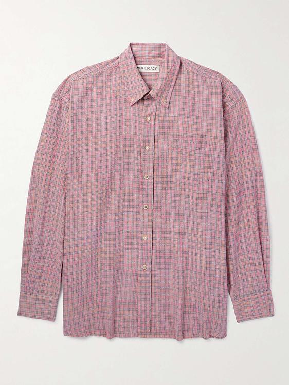 Checkered light purple casual shirt from Our Legacy