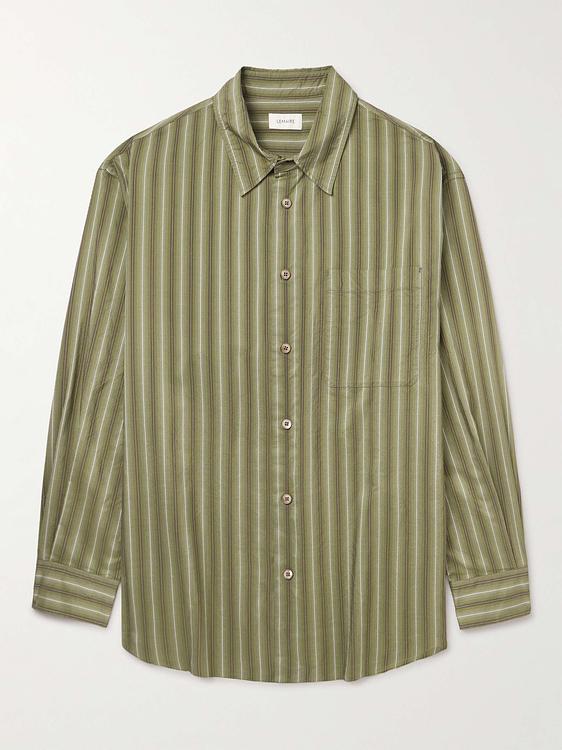 Striped taupe casual shirt from Lemaire