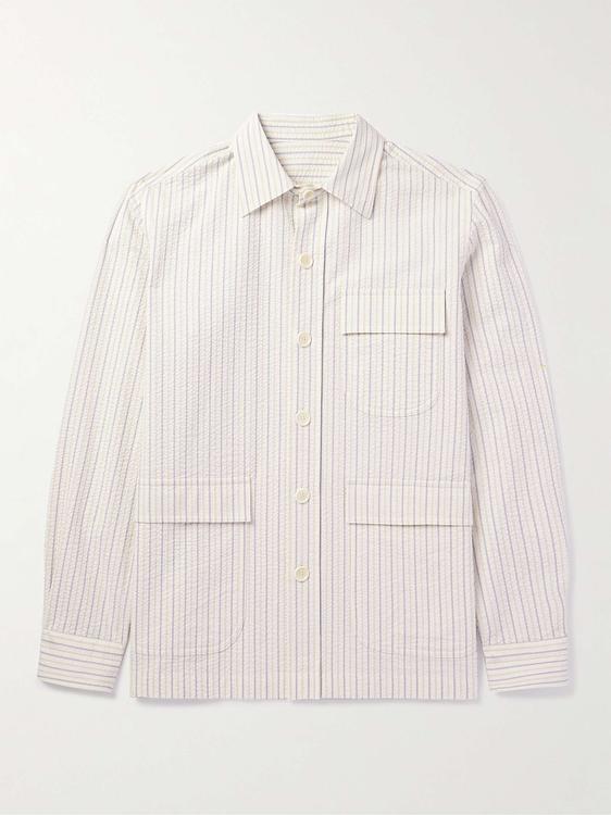 Striped white casual shirt from De Petrillo
