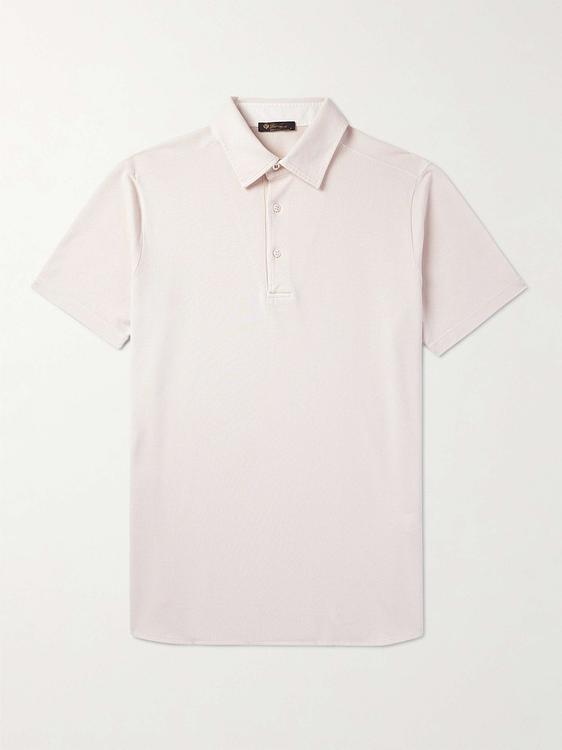 Light pink short sleeve polo shirt from Loro Piana