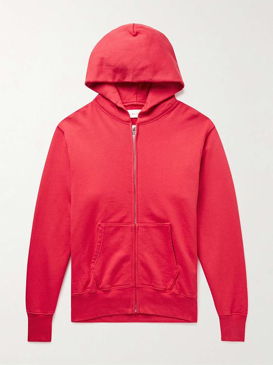 Red hooded sweatshirt from Les Tien