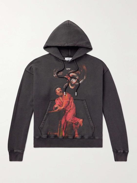 Print dark grey hooded sweatshirt from Off White