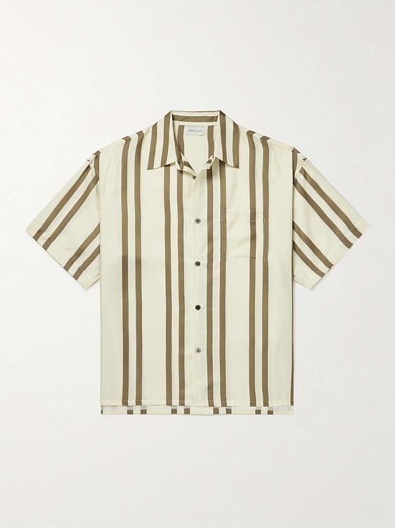 Striped white short sleeve shirt from John Elliott