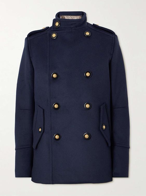 Dark blue coat from Balmain