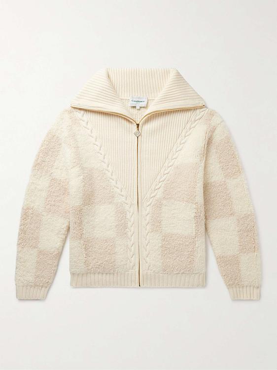 Checkered white cardigan from Casablanca