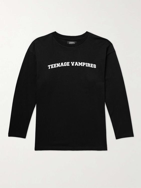 Print black long sleeve t-shirt from Liberal Youth Ministry