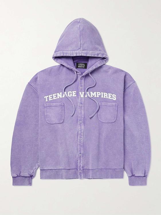 Print light purple hooded sweatshirt from Liberal Youth Ministry