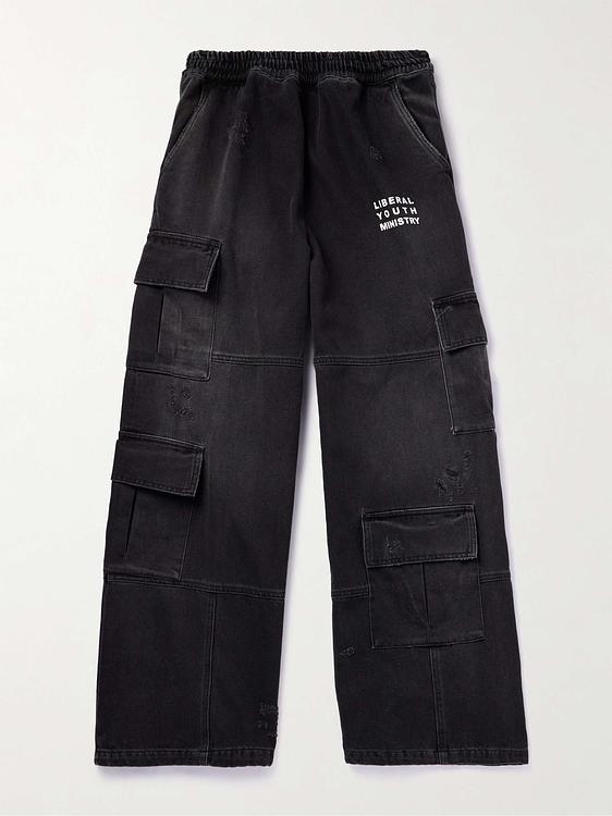 Black wide-leg casual trousers from Liberal Youth Ministry