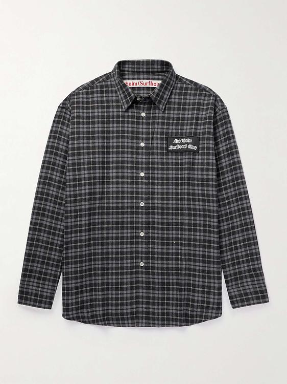 Checkered black casual shirt from Stockholm Surfboard Club