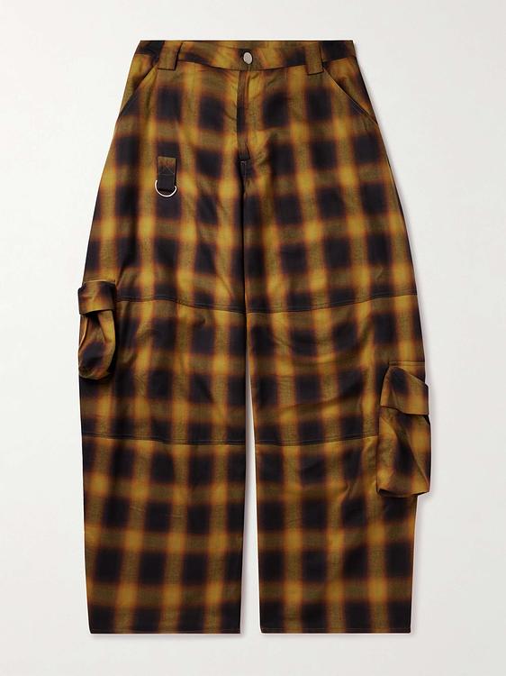 Checkered dark brown cargo trousers from Collina Strada