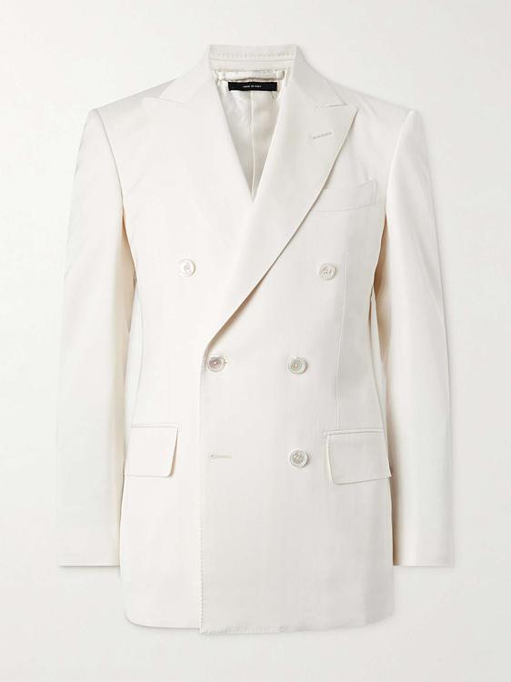 White double-breasted tuxedo jacket from Tom Ford