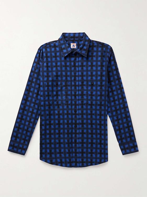 Checkered dark blue casual shirt from Randy's Garments