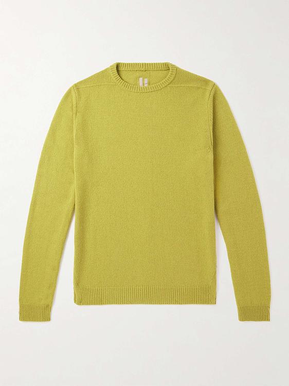Yellow cashmere sweater from Rick Owens