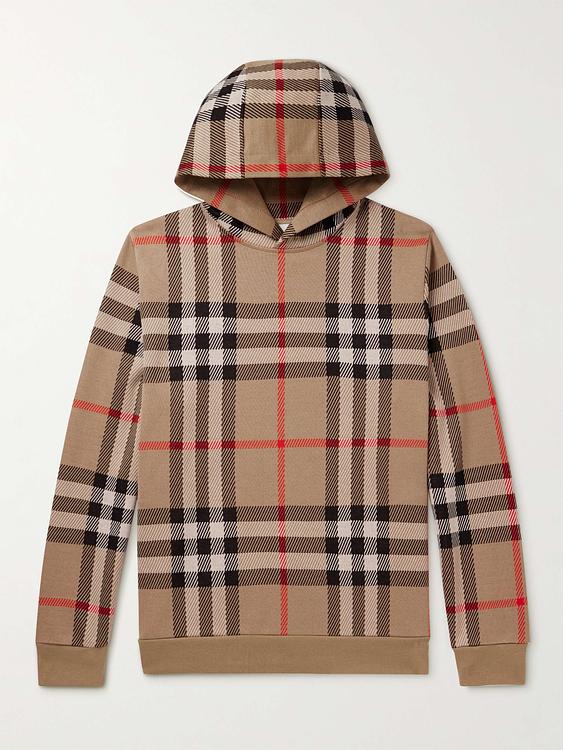 Checkered brown hooded sweatshirt from Burberry