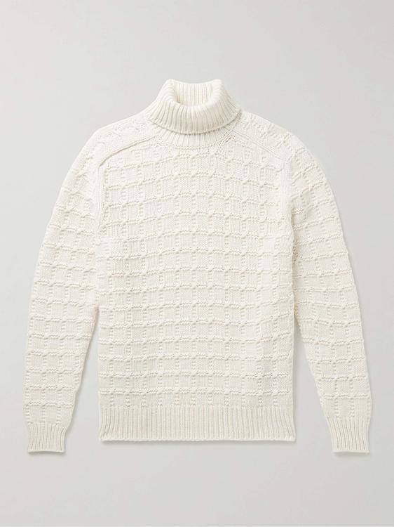 White turtleneck from Zegna