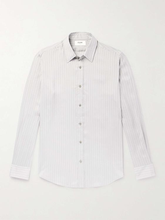Striped white casual shirt from Celine Homme