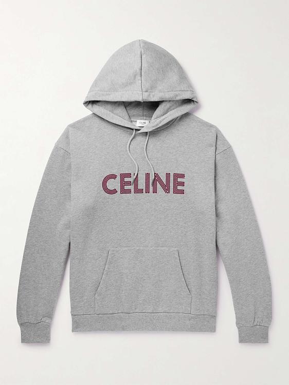 Print grey hooded sweatshirt from Celine Homme
