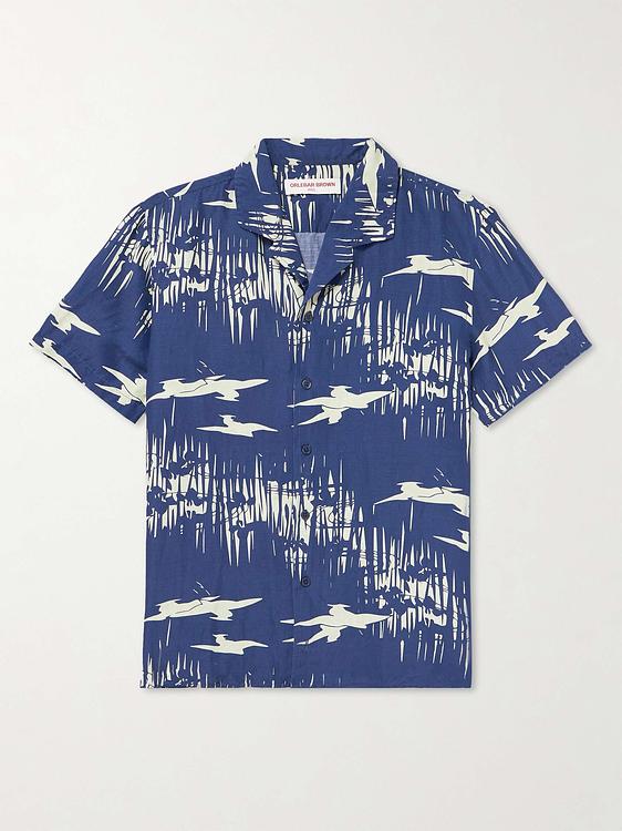Dark blue short sleeve shirt from Orlebar Brown